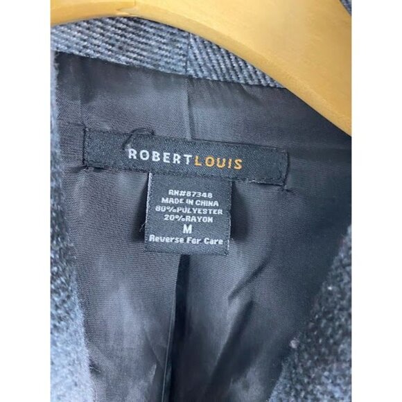 Robert Lewis Blue Gray Plaid Ruffled Belted Jacket Women's Medium. - Picture 15 of 16